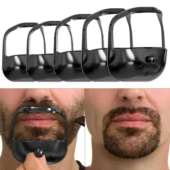 5-Piece Beard Shaping Tool Set – Black & White Beard Styling Templates for Precision Grooming