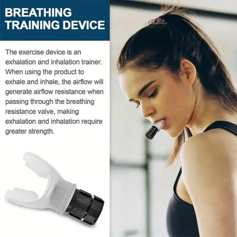 Allenatore di respirazione Flessibile polmonare Esercitatore fitness durevole Aumenta la capacità polmonare Livelli regolabili Respiratorio Alito profondo - immagine 4