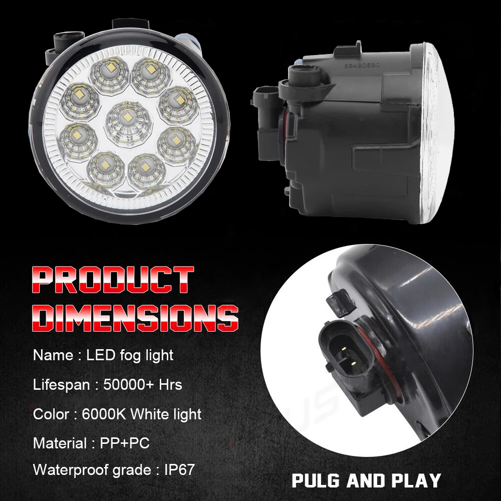 LED Fog Lights Assembly for Nissan Elgrand E52 2010 2011 2012 2013 2014 Halogen PTF DRL Headlamp Daytime Running Light Accessory detail image 8