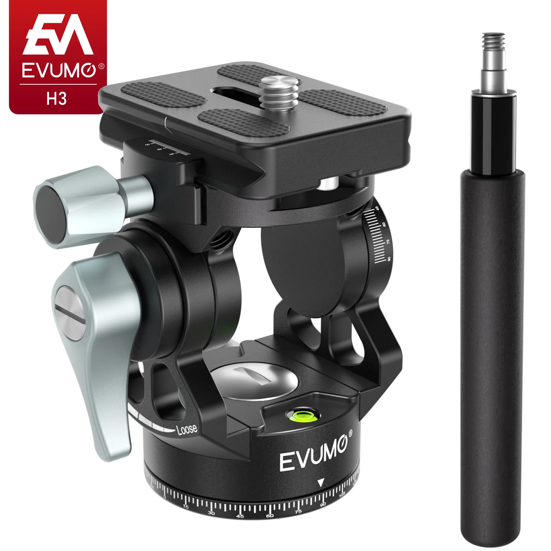 Lightweight Mini Video Tripod Head Tilt Pan Mount Arca Swiss Quick