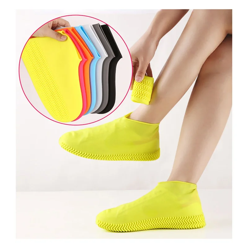 12PCS Silicone Waterproof Shoe Covers Covers Slip-Resistant Rubber Rain Boot Overshoes Accessories For Outdoor Rainy Day