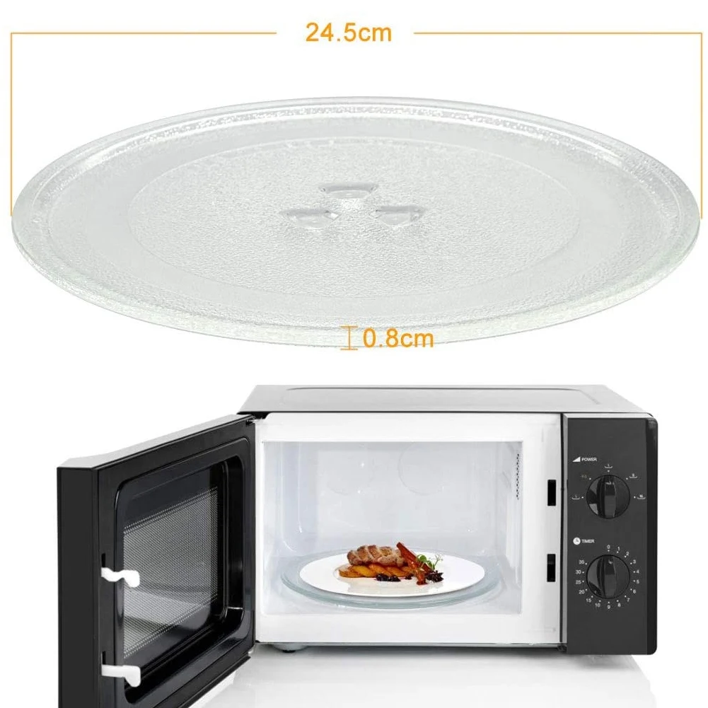 Microwave Plate Spare Microwave Dish Durable Universal Microwave Turntable Glass Plate Round Replacement Plate 2