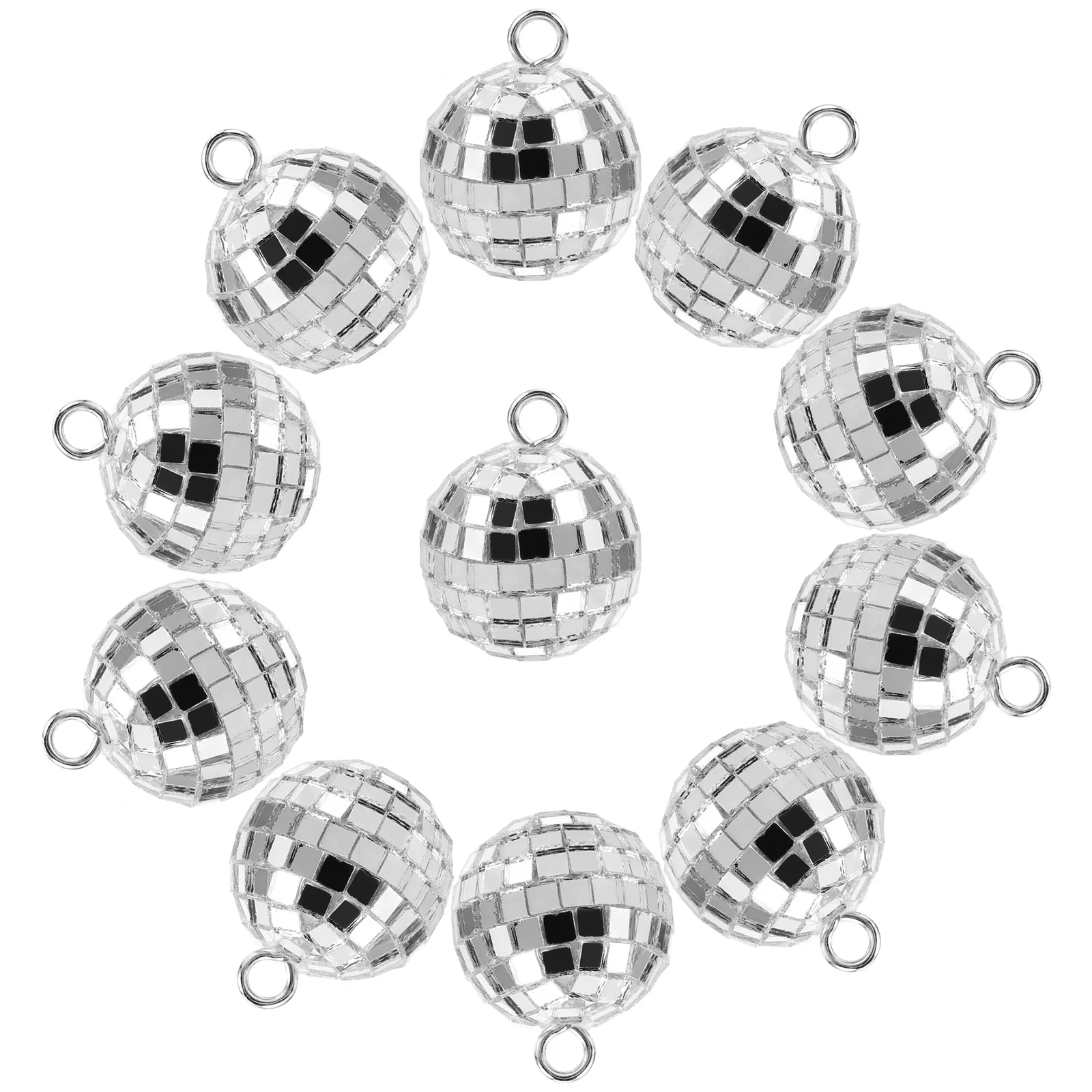 20Pcs Mini Disco Ball Charm DIY Keychain Hanging Disco Ball Pendant Necklace Hanging Pendant 3