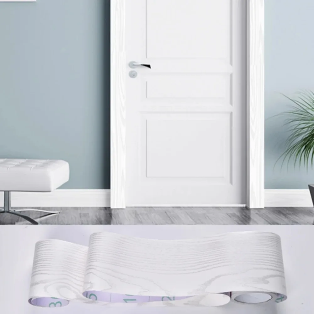 Description Picture 4 of item1PC 5mx10cm Thickened Imitation Wood Grain Skirting Wall Stickers, Self-adhesive Living Room Bedroom Wall Corner Decoration