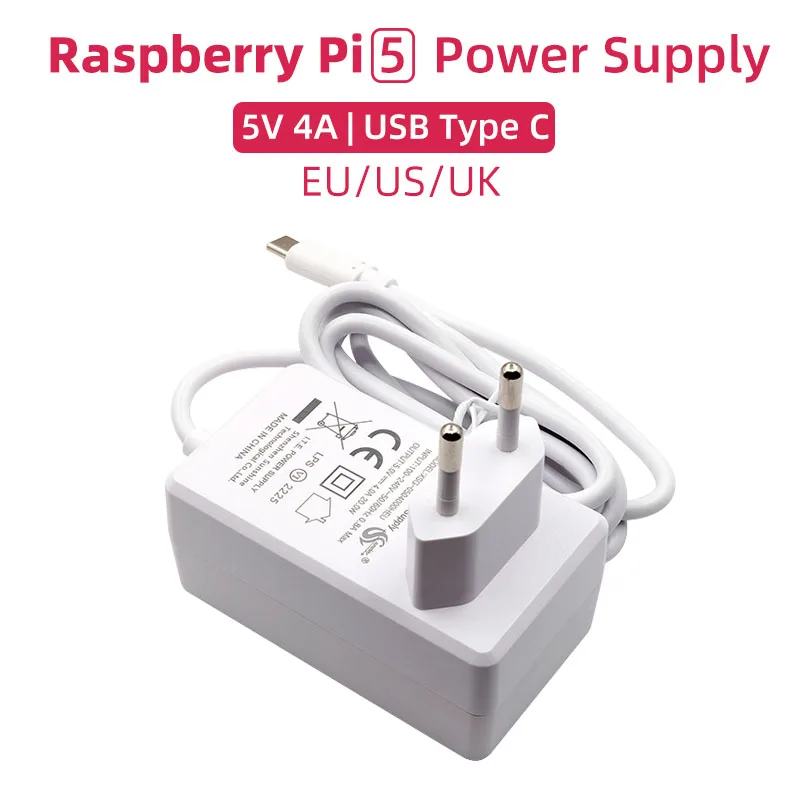 Adaptador de Alimentação para Raspberry pi Multi Circuit Protection Carregador para pi 4b tipo c Port Adaptador de Alimentação 100240v Input ue Eua Reino Unido 4b