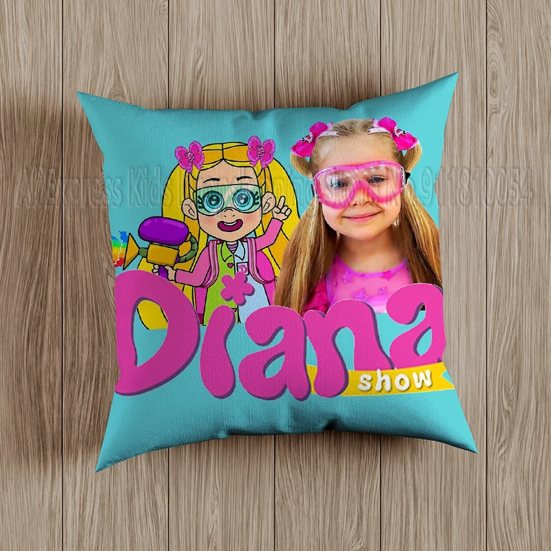Kids Diana And Roma Show Soft Pillow Case Red Cloud Action Figures Square Pillow Covers Cushion Sofa Decor Cover Toys Gift 2