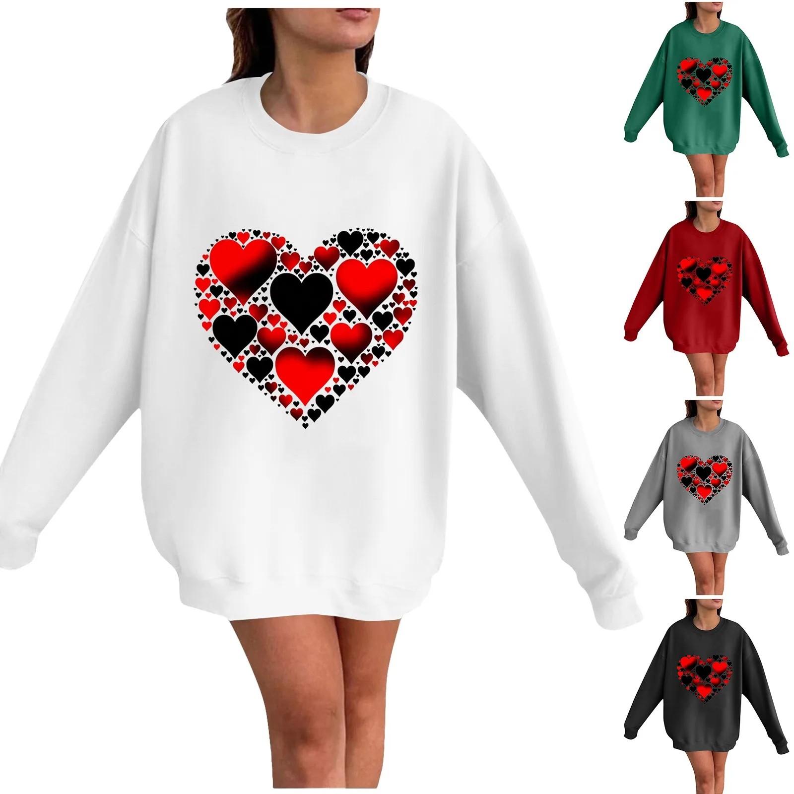 

Sweatshirts For Women Valentines Gifts Love Print Long Sleeve Cute Tops Loose Fit Crewneck Pullover Blouse Ladies Shirt