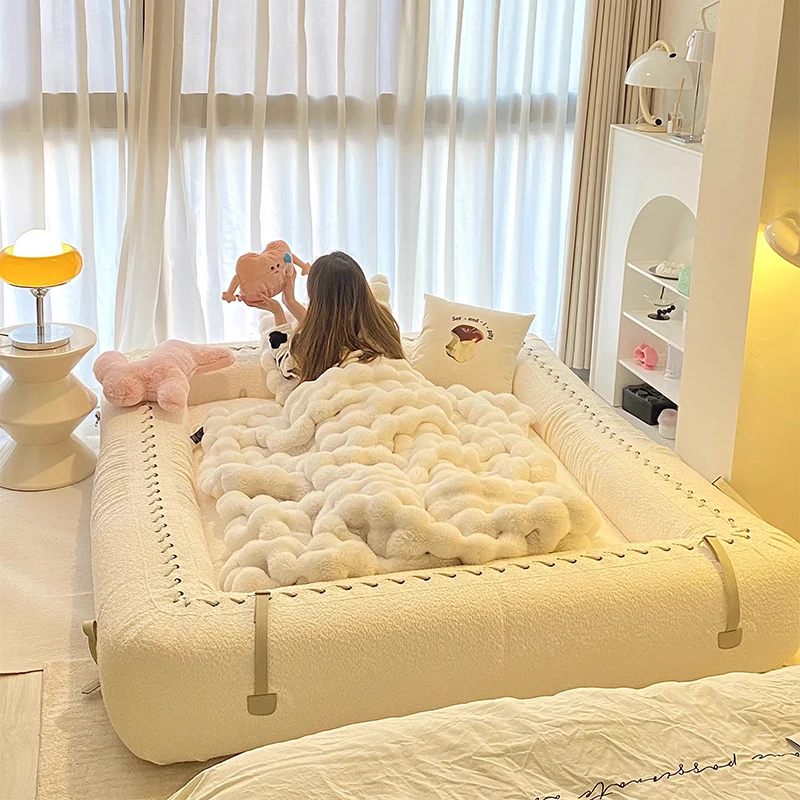 

Human Kennel Sofa Bed Lazy Sofa Lambswool Foldable Giant Size One Bed Change Three Beds Mushroom Craftsman