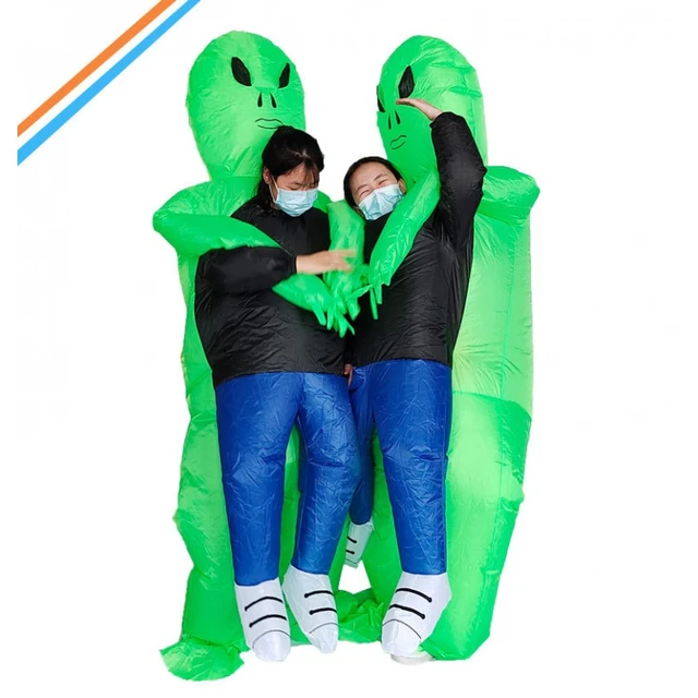 Disfraz inflable de Alien verde para adultos y niños, traje divertido para  fiesta, Halloween - AliExpress