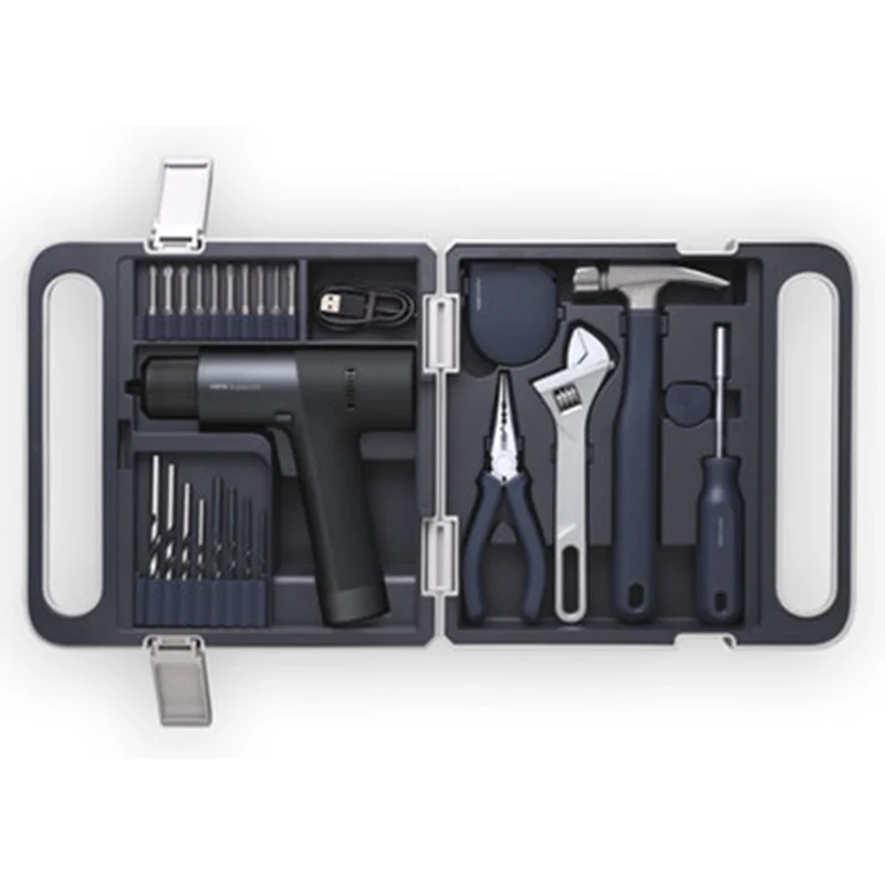 

NEW 12V Electric Drill Toolbox Mixed Repair Tool Set Power Hand Tool Kit For Home Installation Tool Needlenose Plier Hamer