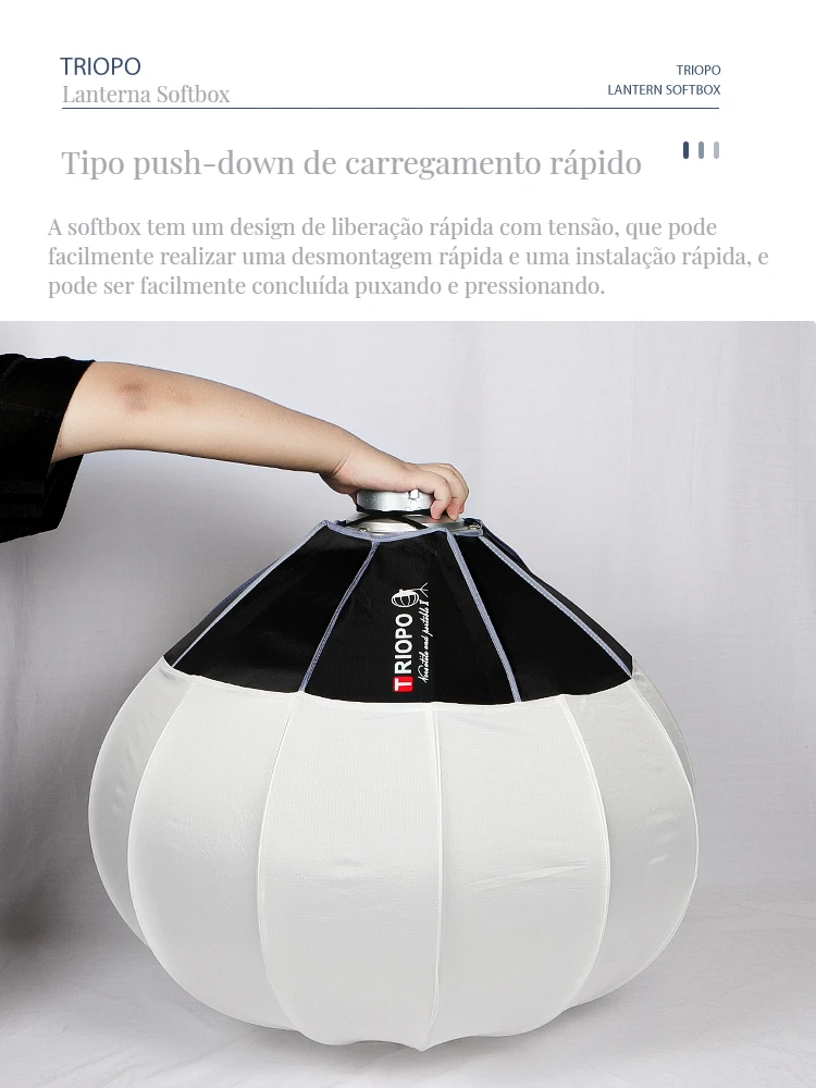TRIOPO Lantern Softbox Light Modifier 55 65cm 85 Quick Release For Sokani X100 COLBOR Godox Aputure Bowens Mount LED Video Light photography softbox,bowens mount softbox,portable softbox