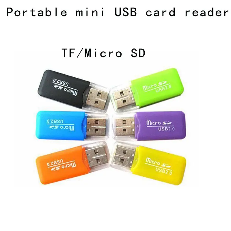 Portable Mini USB 2.0 TF Micro SD Memory Card Reader High Speed TFlash