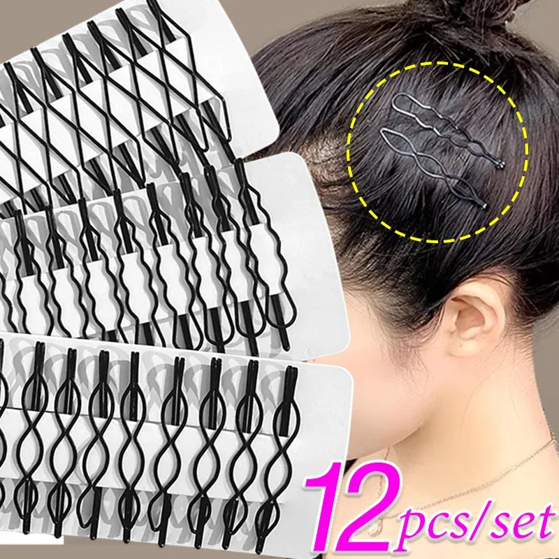 3/12 Pezzi Bobby Pins Forcine Ondulate Fermagli Per Capelli Neri Mollette In Metallo Onda Invisibile Hairgrips Fermagli Per Capelli Moda Per Donne Ragazze - Foto 12