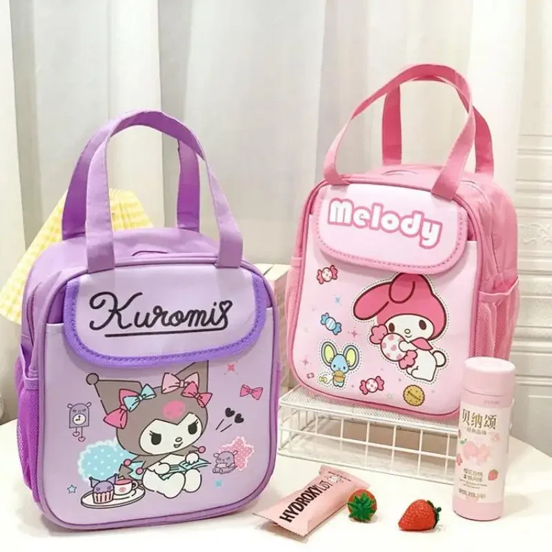 

Sanrioed Ланч-бокс сумка аниме Hellokittys My Melody Kuromi тоут изоляционные Сумки для работы студентов школы завтрак бэнто Портативная сумка