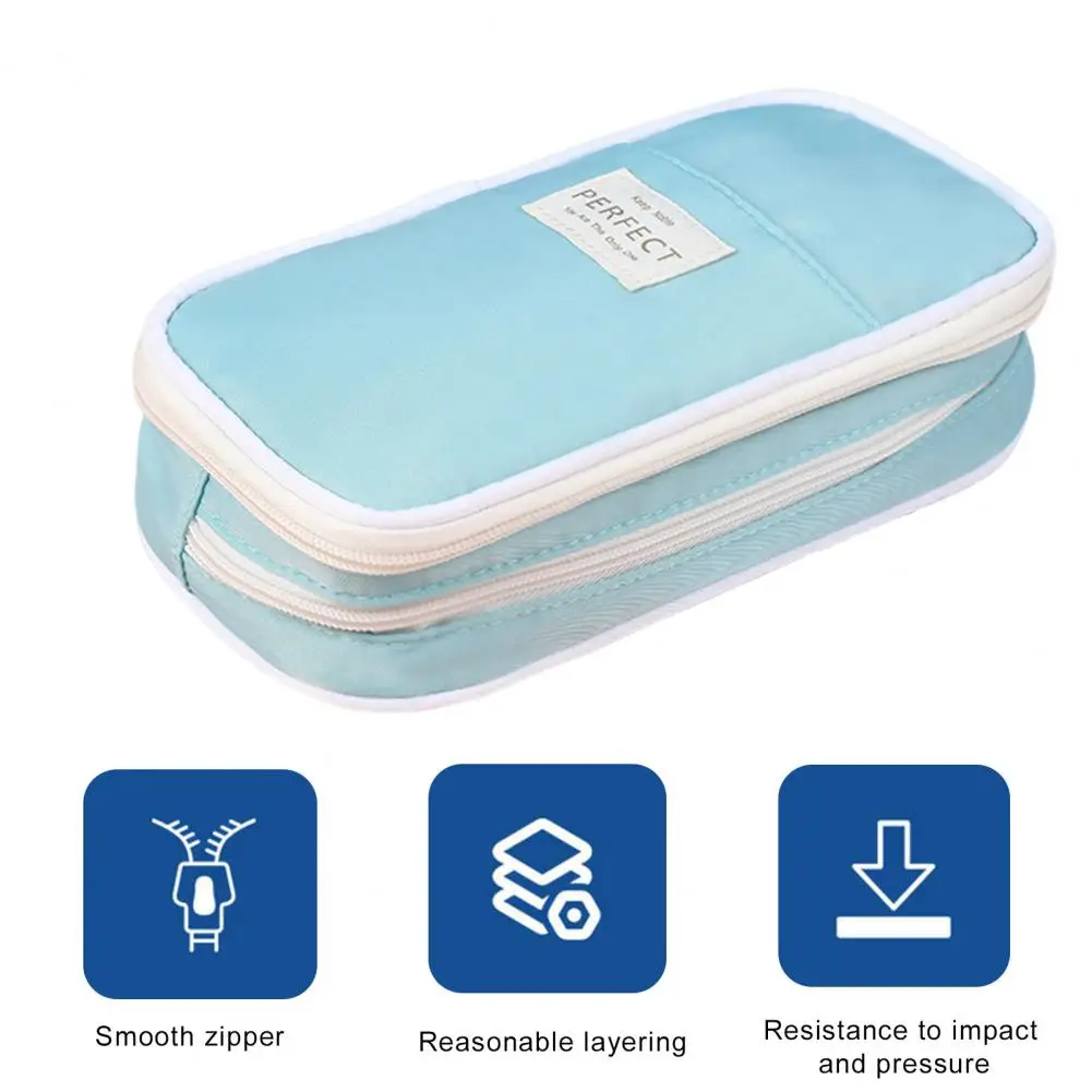 

Стильный дизайн, фотокарандаш, двойной слой, фотокарандаш для макарон, Большой Вместительный органайзер, сумка для школьных принадлежностей, молния для девочек