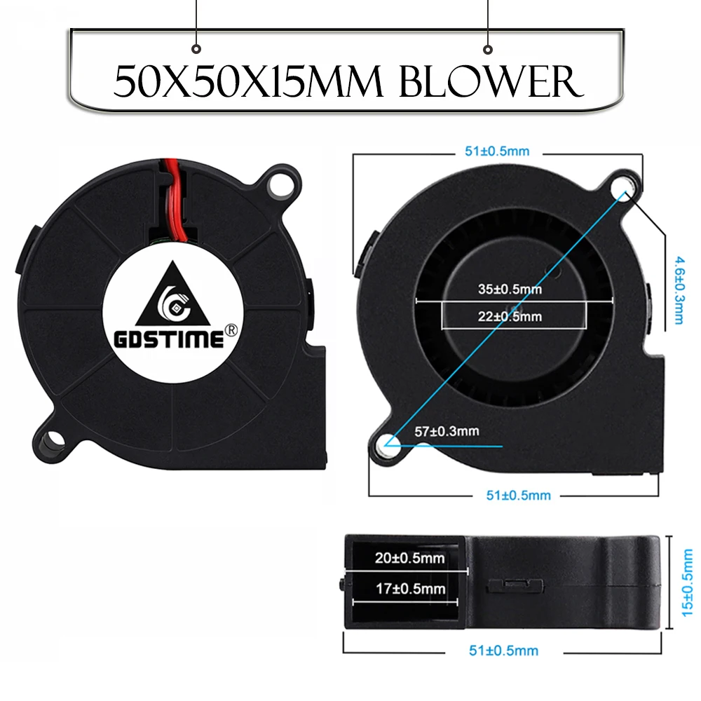 de impressora 3D, 30mm, 40mm, 50mm, DC 5V, 12V, 24V, 5015