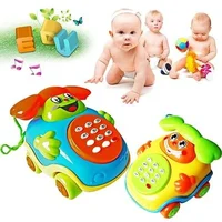 1 PC Cartoon Baby Electric Phone Car Model with Ring and Light Gifts Early Educational Developmental Music Sound Learning Toys 1