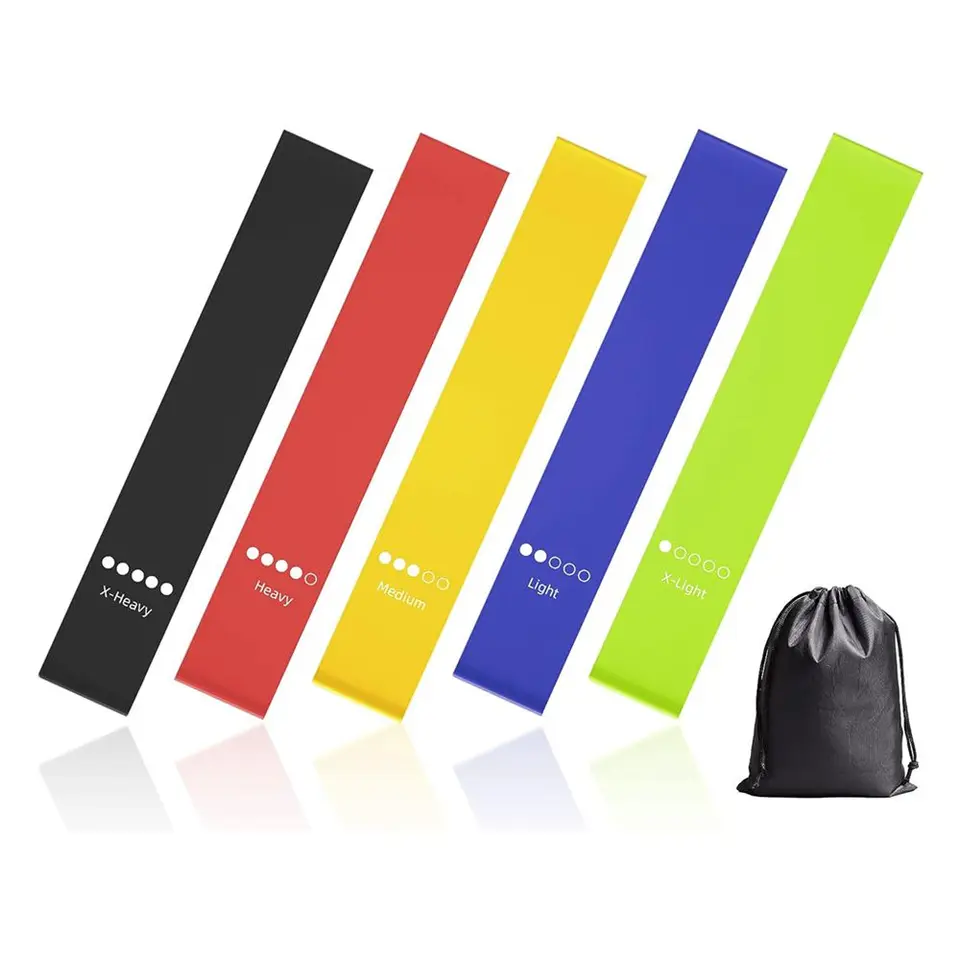 Bande De Resistance Musculation Set De 5 Bandes élastiques Fitness PQETBV - 5 Niveaux De Résistance, 2m De Long, Pour Yoga, Musculation, Rééducation Tube élastique Renforcement Musculaire