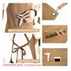 Household Canvas Apron Oil-proof  Can Wipe Hands  Kitchen CookingMen Women Adult With Tool Pockets Fashion Coffee Over  apron 6