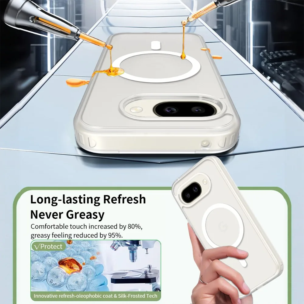Magnetic Shockproof Phone Case with Airbag Drop Protection and Matte Finish | Wireless Charging Compatible