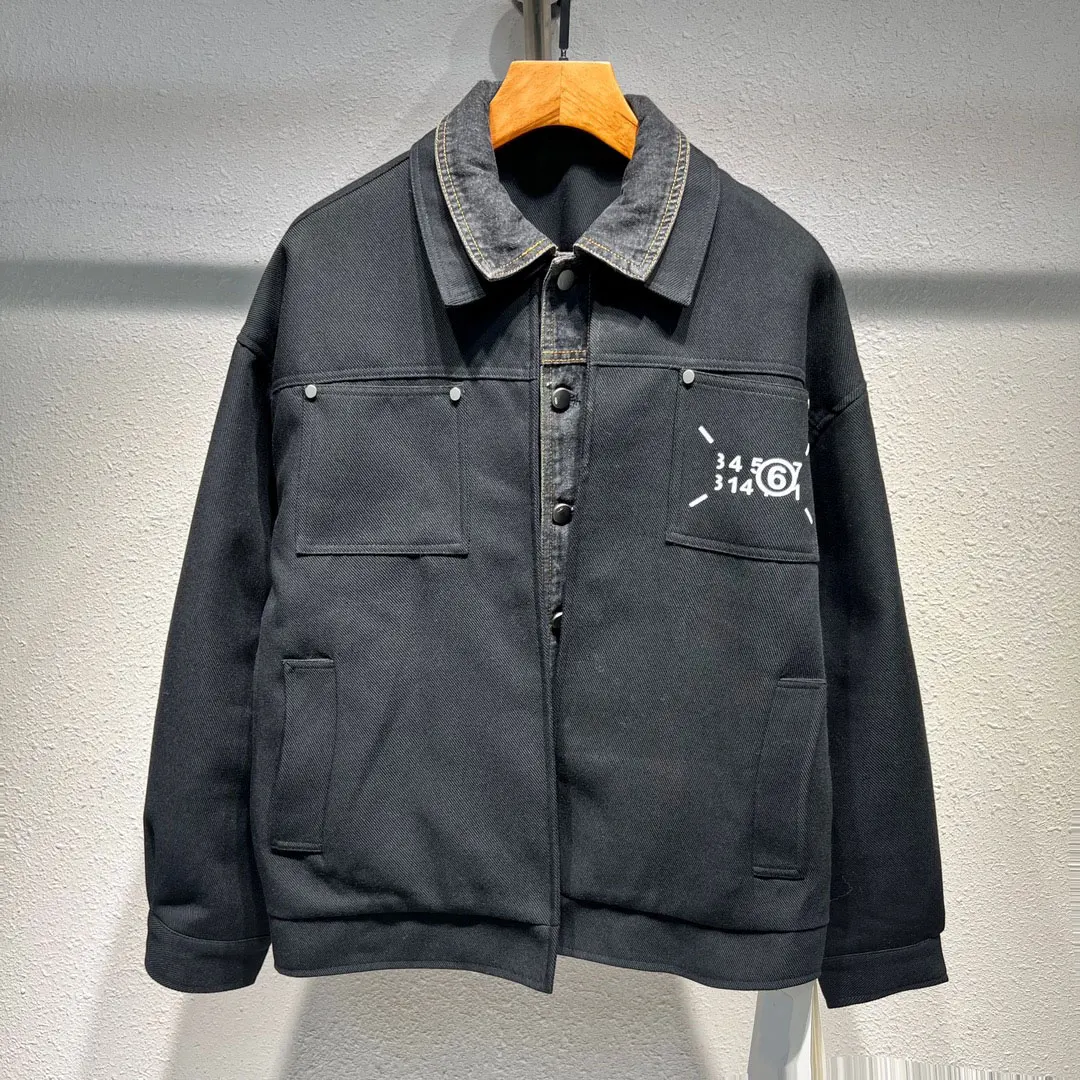 

Mmsix Men's Jackets 2024 New Arrival Fake Two-piece Denim Lapel Patchwork Design Male Coats High Quality Trendy Digital Jakcets