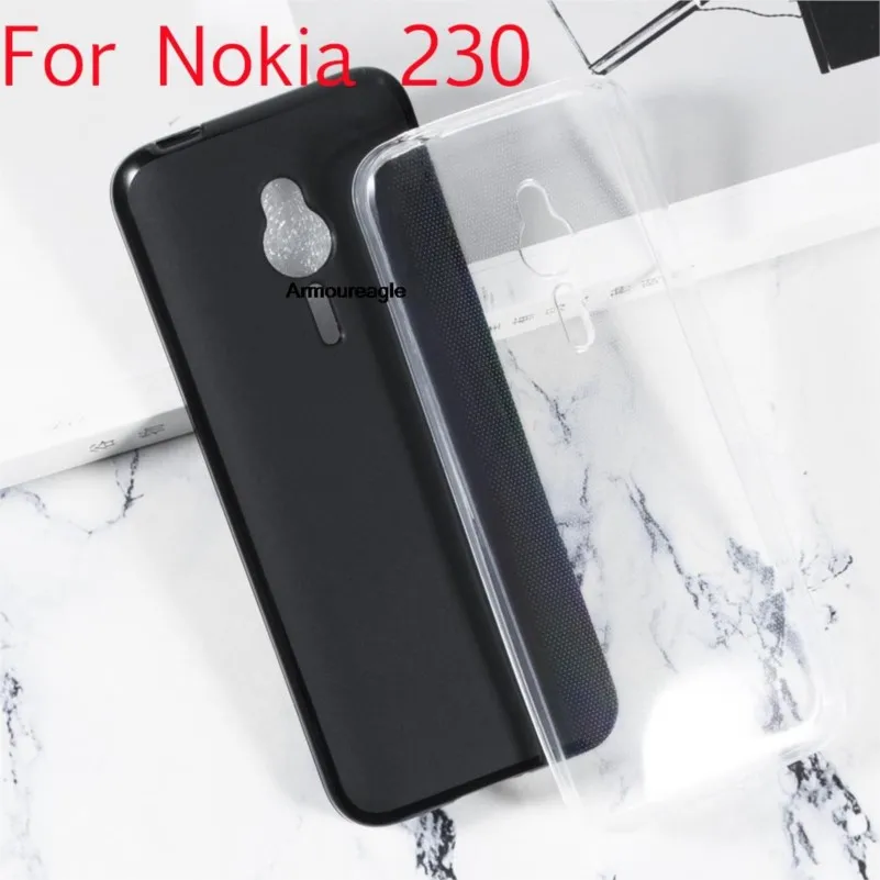 Cover Posteriore In Gel Trasparente Nero Tpu Slim Soft Anti Skiding Per Nokia 230 / 230 Dual Sim Phone Gomma Silicone Bag Saver