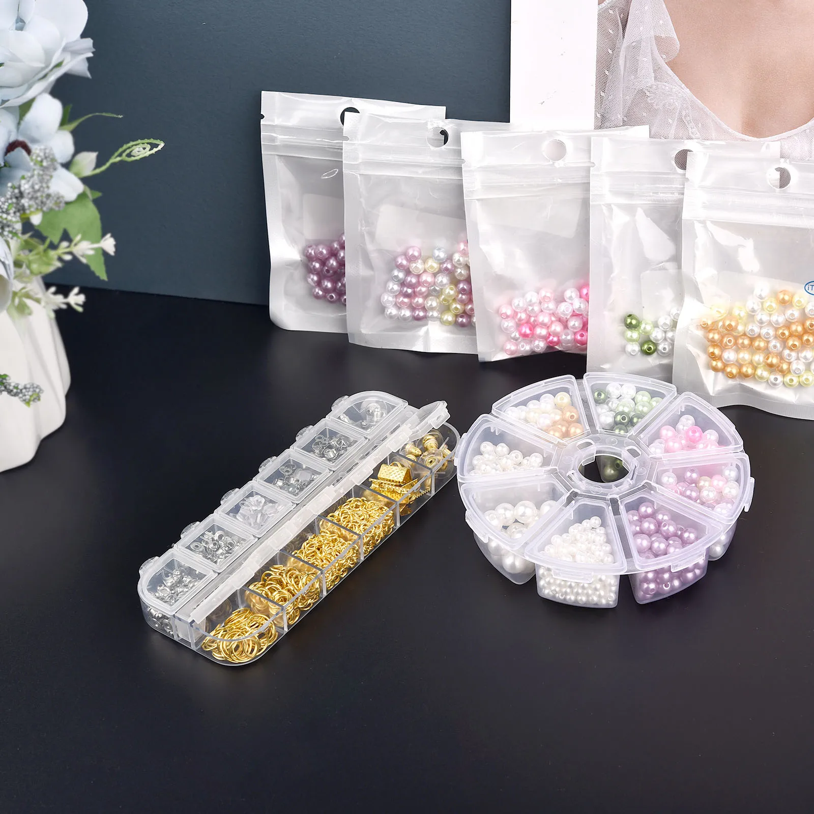 Clear Plastic Storage Box for Jewelry, Beads, and Small Accessories Organizer