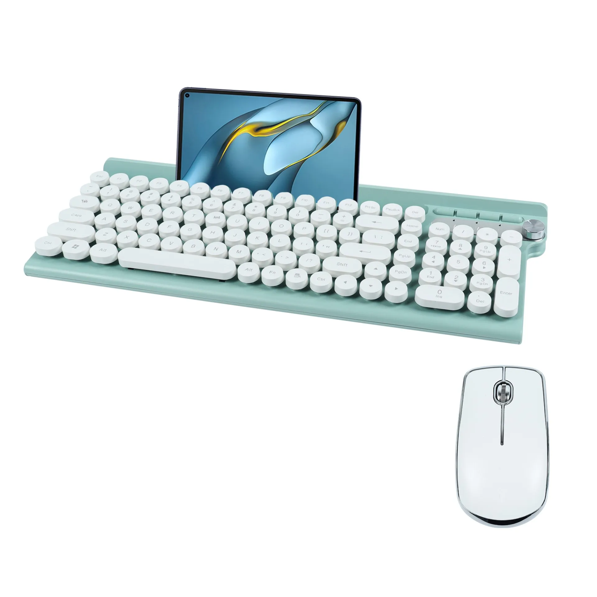 

Fashionable And Convenient 2.4G Rechargeable Wireless Silent Keyboard And Mouse Set For PC Mac Laptop Tablet Keycaps 104 Key