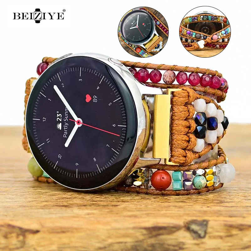 

22mm 20mm women Bohemian DIY Strap For Galaxy Watch 3/4 S3 Active 2 Jewelry Bracelet Amazfit Bip GTS GTR For Huawei GT/2/3 Pro