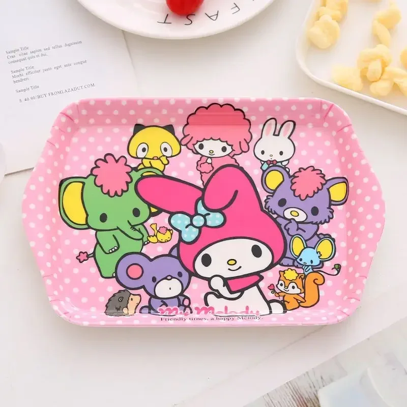 Hello KittyFruit plate living room home cartoon cute small tray plastic children snacks snacks small plate square plate