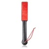 34cm Red Or Black Plush And Leather Paddle Riding Crops Flogger Horsewhips Spikes Spanking Paddle Slapper 3