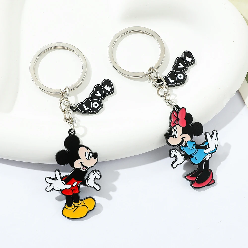 Couple Keychain Mickey Minnie Disney Keyring Valentines Gifts for