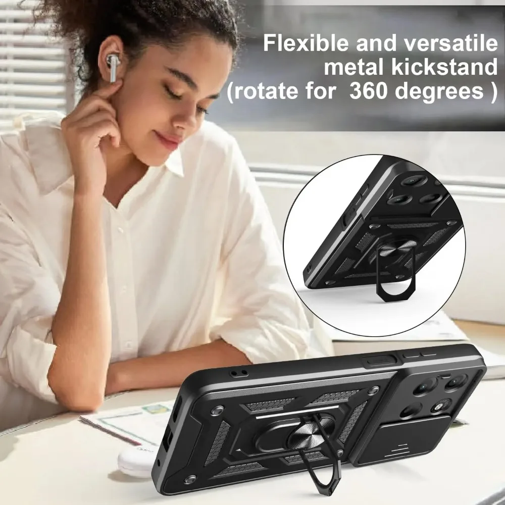 Mingle Armor Slide Lens Protective Case with Magnetic Metal Ring and Anti-Drop Design