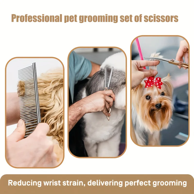 Dog Grooming Scissors 7Inch Curved V-shape Fishbone