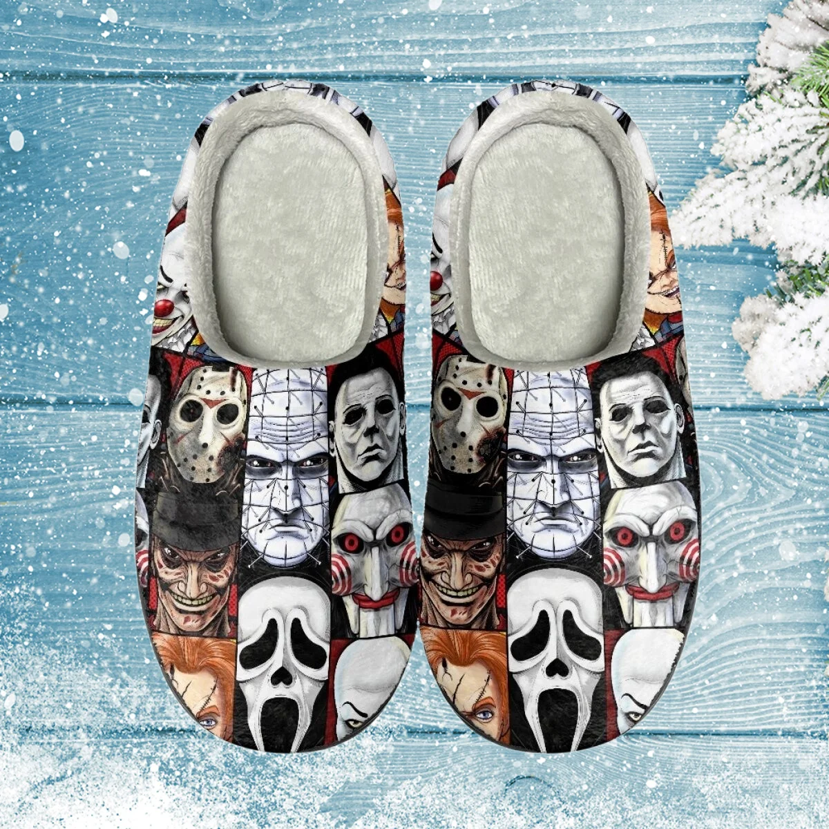 

Шлепанцы INSTANTARTS унисекс хлопковые, повседневная обувь для дома и улицы, Нескользящие, с рисунком из фильма «ужасы», с мягкой подошвой