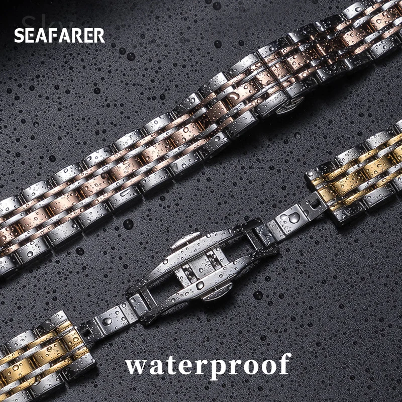 Stainless Steel Watch Strap - Silver, Gold, Rose Gold Options