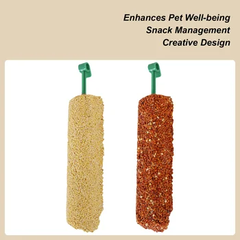 2 Pieces Bird Snacks Teething Sticks Training Food Rewards Chewing Foraging Snacks for Myna Parakeet Finch Conure Parrot