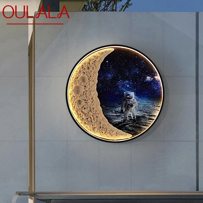 

OULALA Outdoor Mural Lamp outer space 1 Meter Diameter Circular Landscape Waterproof Mural Villa Courtyard Decoration Painting