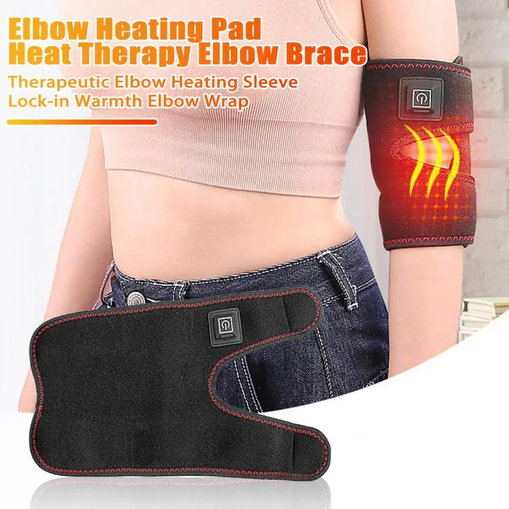 Rechargeable Elbow Heating Wrap Cordless Electric Elbow Heating Pad Tendonitis Relief 3 Heat Arm Wrap Arthritis Men