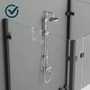 Shower Door Hooks 7-inch Clear Acrylic Extended Over Door Hooks for Bathroom 0.47-in Frameless Glass Door Tool Free Shower Towl 6