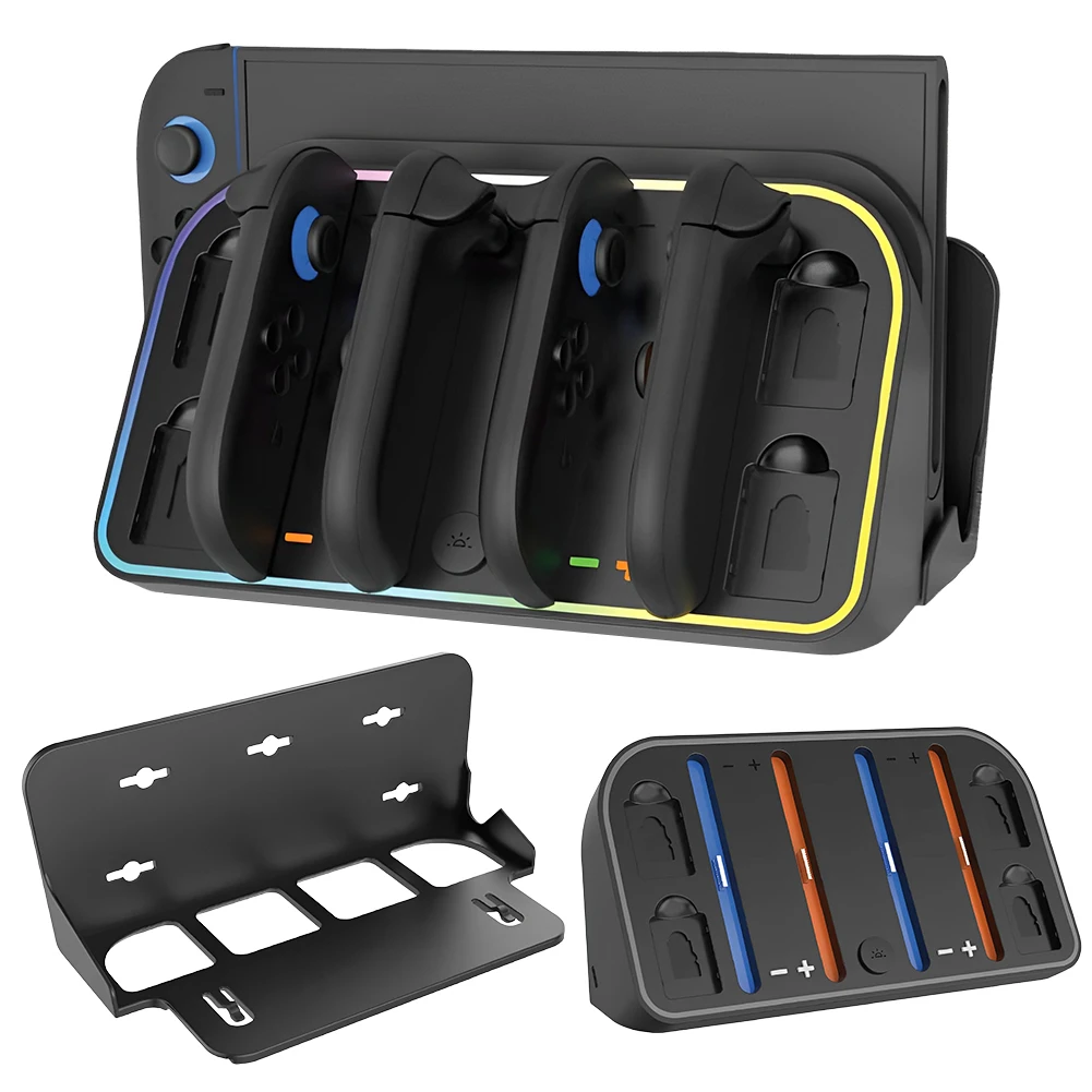 Controller Charger Dock for Nintendo Switch 2 Joycons Charging Stand Station for Nintendo Switch Accessories Support 4 Joy-con