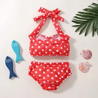 Baby Girls Swimsuits Fashion Summer Toddler Bikini Sets Infant Swimwear Polka Dots Print Bowknot Girls Bathing Suit Beachwear 2