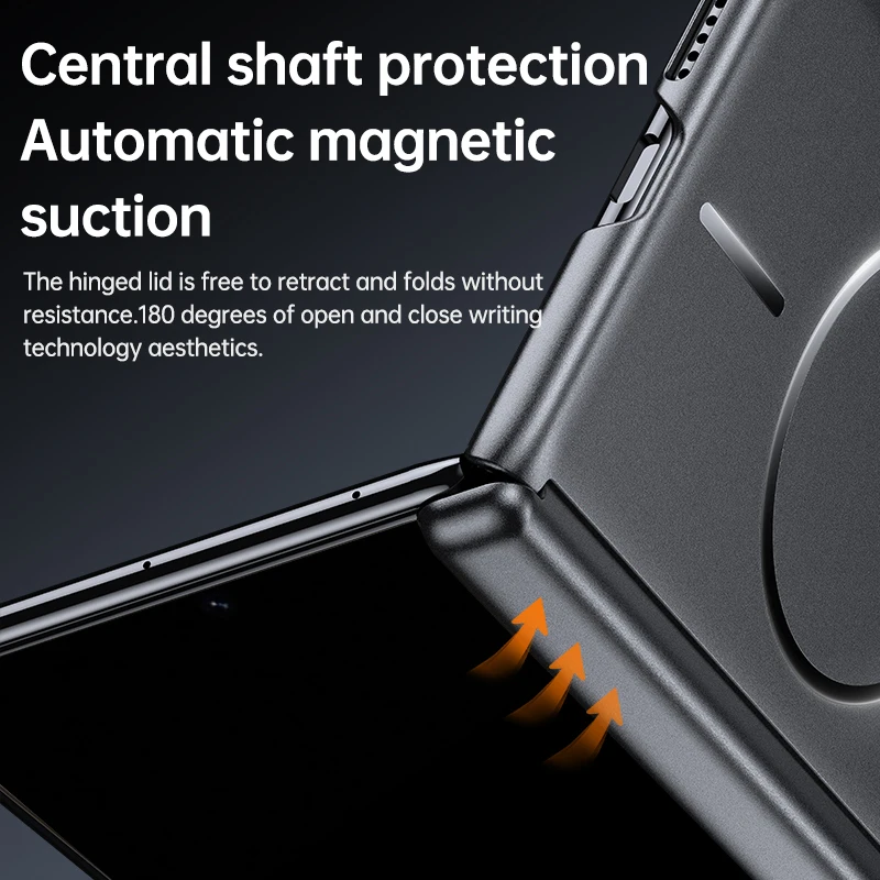 Hinge Protection Magnetic Case with Magsafe Metallic Finish - Hard PC Shell Cover