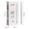 Deli 12pcs Retractable Gel Pens 0.5mm Black Ink Click Pen with Pen Clip Smooth Writing School Pens Push-button Writing Pens 5