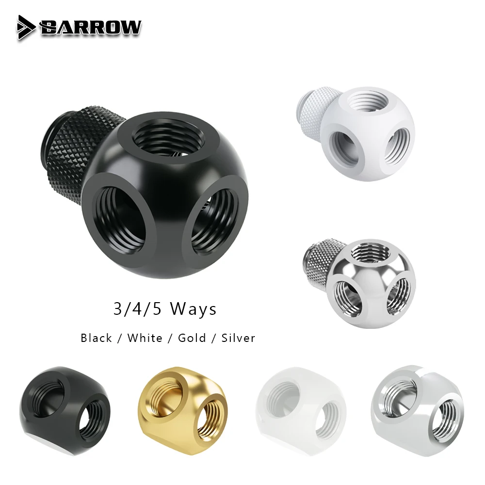 Acessórios Esféricos g1 do Carrinho de Mão 5-way Adaptador Rosqueado Bronze T-tipo Conector do Cubo da Bola Giratória para Refrigerar de Água do pc Tlft5t-a0 - Imagem 6
