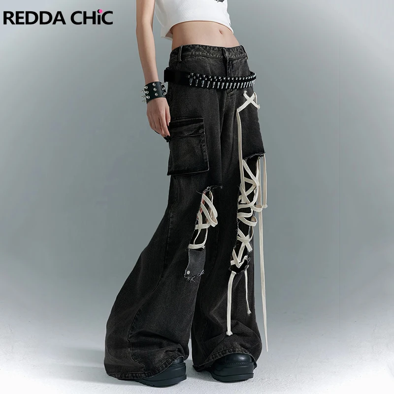 ELCHELE INSIDE RIPPEDHOLE PANTS ブラック 36 INSIDE RIPPED HOLE PANTS