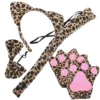 4 Piece Leopard Headband Set Animal Cosplay Accessory Halloween Costume Adult Party Headband Ears Tail Gloves Birthday Christmas 1
