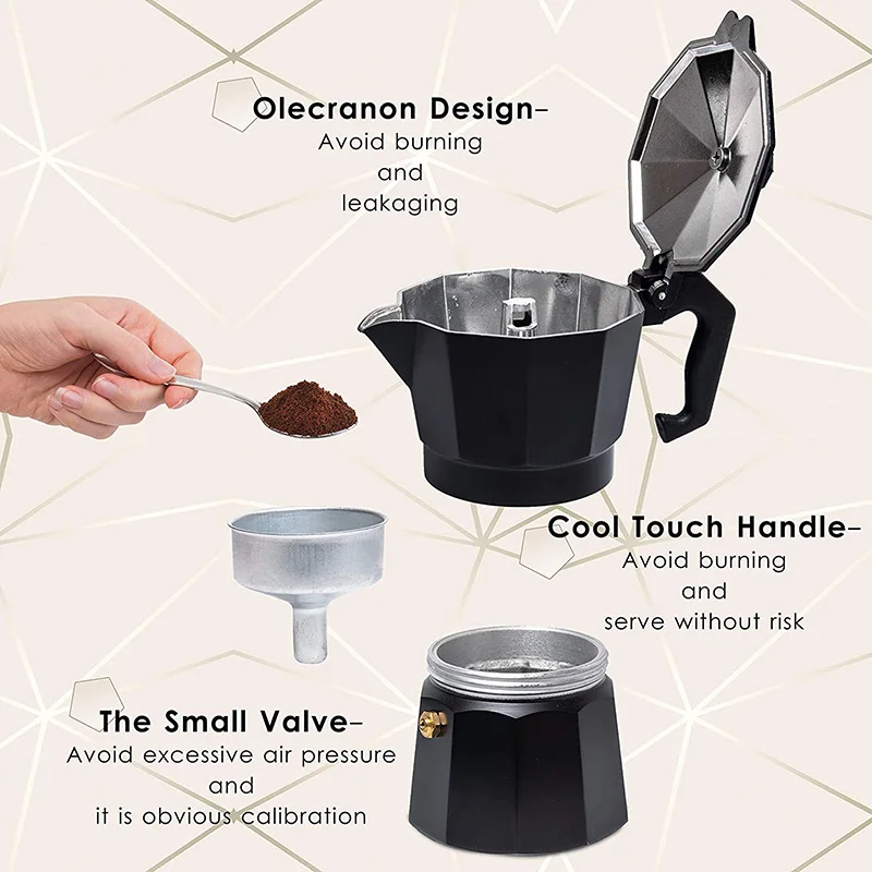 Acheter Moka Pot, machine à expresso sur cuisinière, cafetière italienne,  cafetière en aluminium, cuisinière de camping, machine à expresso manuelle,  percolateur de café cubain