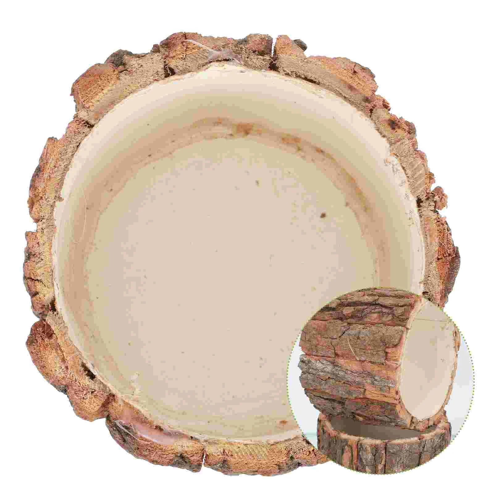 

2 Pcs Bark Flower Bucket Country Home Decor Arrangement Material Arranging Holder Wooden Pot Decoration