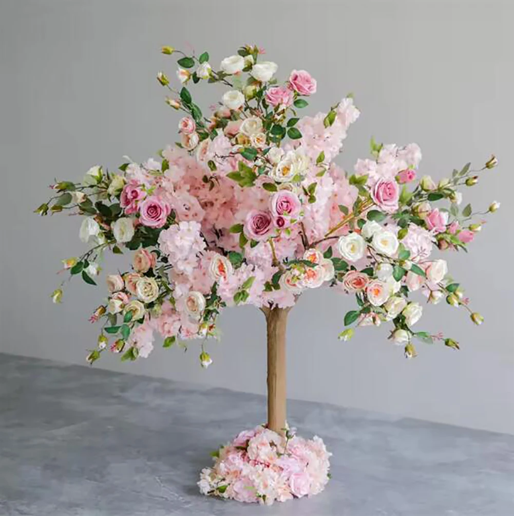 결혼식 테이블용 인공 미니 벚꽃 꽃 나무, 결혼식 나무 센터피스, 1.2m, 4ft